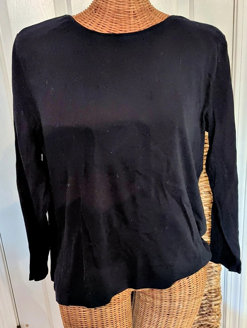 Croft & Barrow The Classic Tee Long Sleeve Black Plus Size 1X